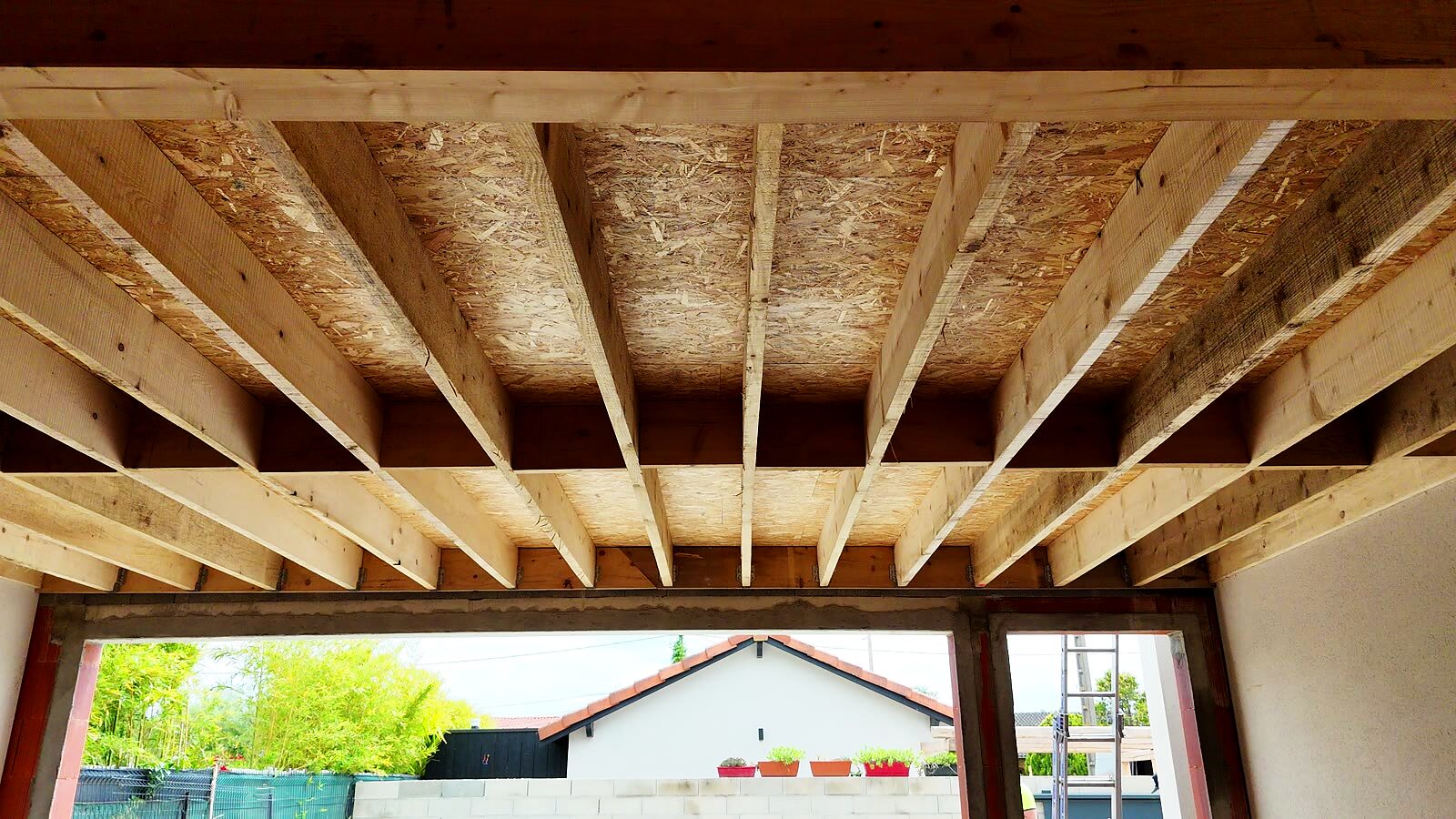 Support de toiture-terrasse — solivage bois 4×22 + OSB 18 mm (avant étanchéité)