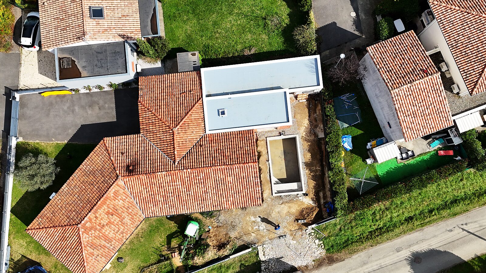 Étanchéité de toit plat d'extension – membrane PVC