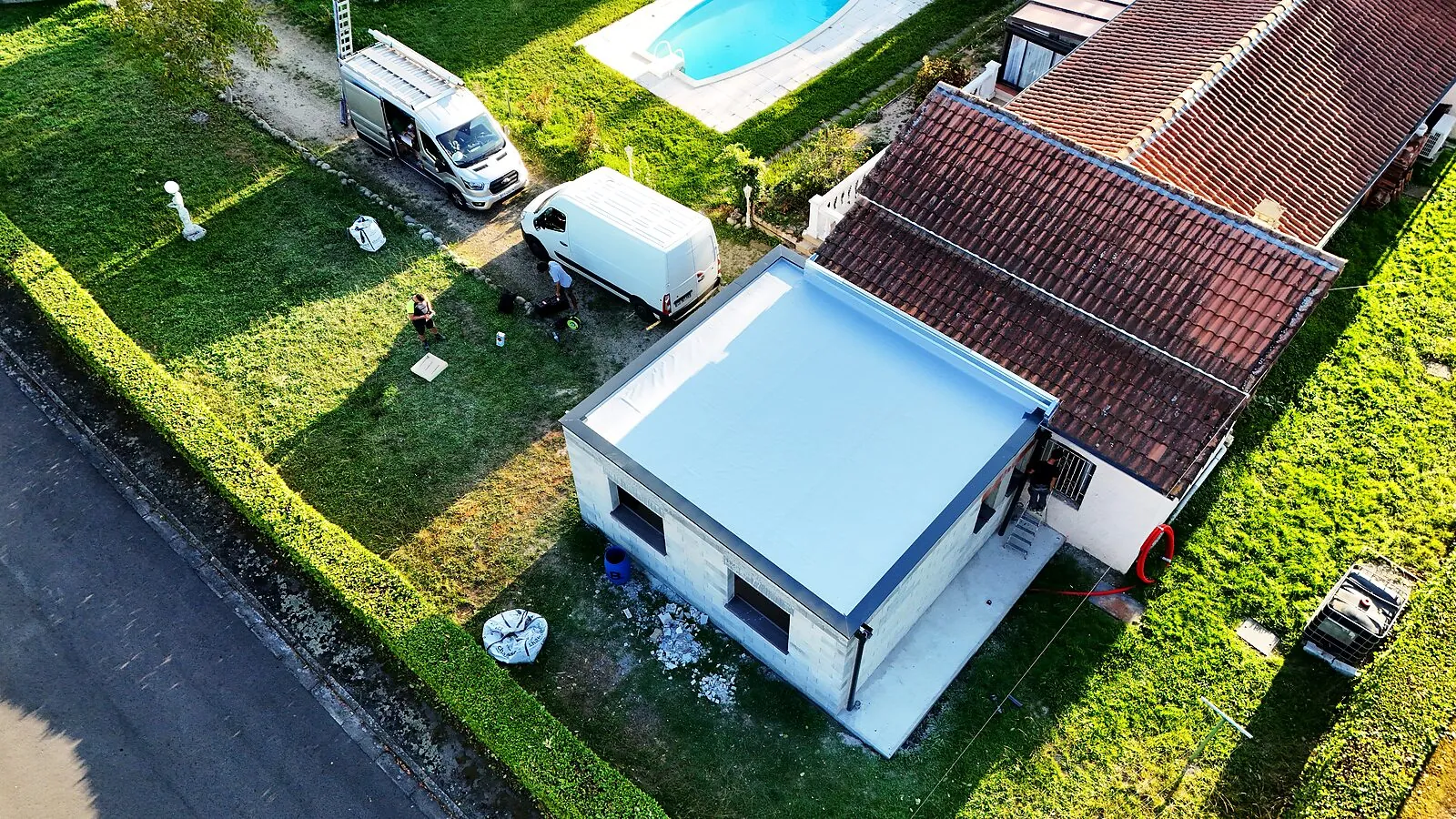 Étanchéité de toiture-terrasse avec piscine